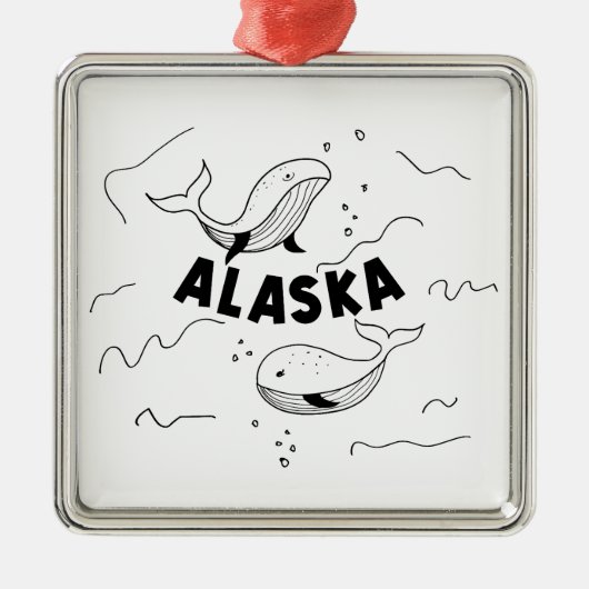 アラスカのクジラ メタルオーナメント (正面)