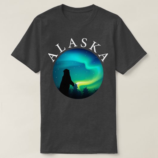 アラスカのクマ動物アラスカ愛好家キャンプTシャツ Tシャツ (デザイン正面)