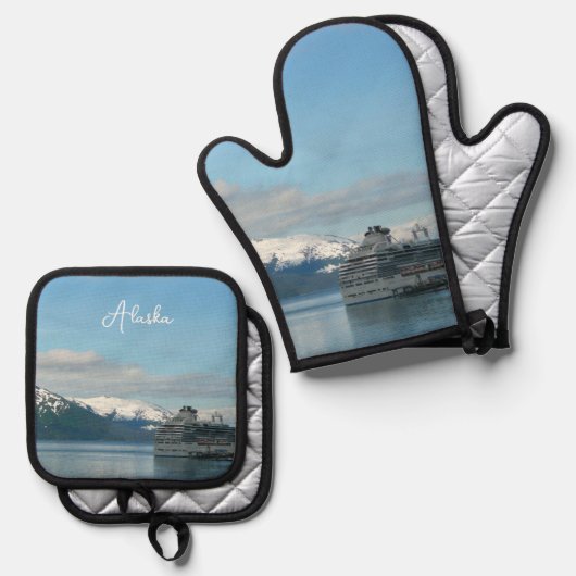 アラスカのクルーズバケーショントラベルフォト 鍋つかみ&鍋敷きセット (正面/裏面)