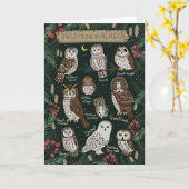 アラスカのグリーティングカードで見つかったフクロウ カード (黄色い花)