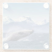 アラスカのザトウクジラを破ること ガラスコースター (裏面)
