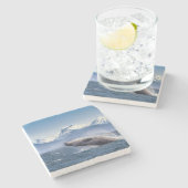 アラスカのザトウクジラを破ること ストーンコースター (横)