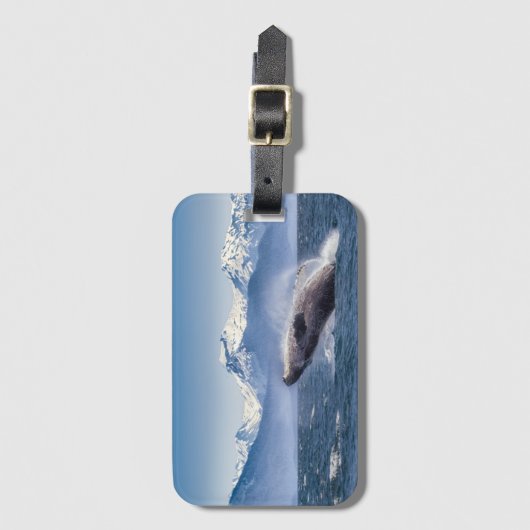 アラスカのザトウクジラを破ること ラゲッジタグ (正面縦)
