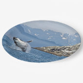 アラスカのザトウクジラ野生生物写真 ペーパープレート (アングル)