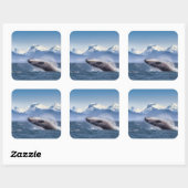 アラスカのザトウクジラ スクエアシール (シート)