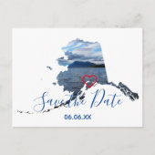 アラスカのシェイプ写真の日付の保存 案内ポストカード (正面)