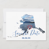 アラスカのシェイプ写真の日付の保存 案内状 (正面)