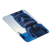 アラスカのトーテムポール冬の夜の写真デザイン マグネット (右側)