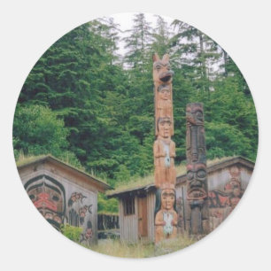 アラスカのトーテムポール ラウンドシール