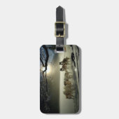 アラスカのハスキーな犬のそりの競争 ラゲッジタグ (正面縦)