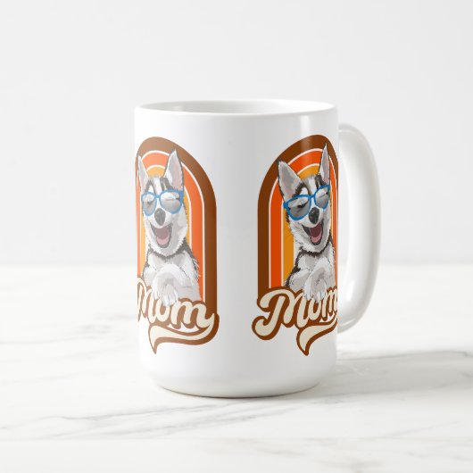 アラスカのハスキー母、シベリアのハスキー母 コーヒーマグカップ (正面右)