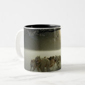 アラスカのハスキー犬ぞりレース ツートーンマグカップ (正面左)