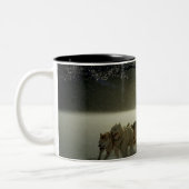 アラスカのハスキー犬ぞりレース ツートーンマグカップ (左)