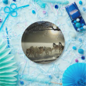 アラスカのハスキー犬ぞりレース ペーパープレート (パーティー)