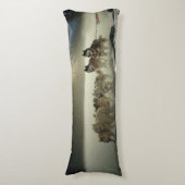 アラスカのハスキー犬ぞりレース ボディピロー (正面縦)