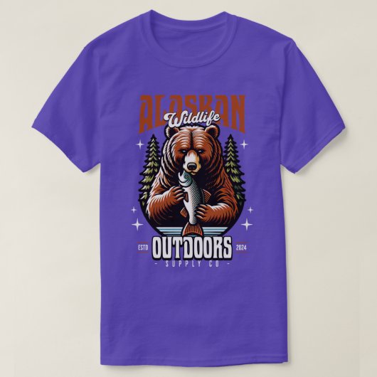 アラスカのベアーワイルドライフTシャツ Tシャツ (デザイン正面)