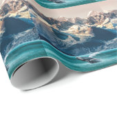 アラスカのホエールウォッチング：ボートの遠足。 ラッピングペーパー (ロールコーナー)