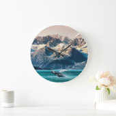 アラスカのホエールウォッチング:ボートの遠足。 ラージ壁時計 (ホーム)