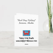アラスカのボートカード"悪い日の魚釣り" カード (裏面)