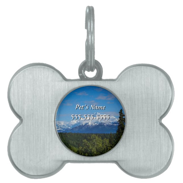 アラスカのマキンリー山ペット用名札 ペットネームタグ (正面)