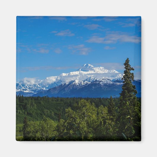アラスカのマッキンリー山 マグネット (正面)