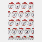 アラスカのマラムテ犬がクリスマススターを育てる キッチンタオル (縦)