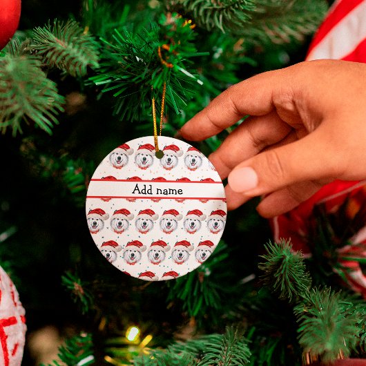 アラスカのマラムテ犬がクリスマススターを育てる セラミックオーナメント