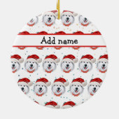 アラスカのマラムテ犬がクリスマススターを育てる セラミックオーナメント (裏面)