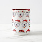 アラスカのマラムテ犬がクリスマススターを育てる ツートーンマグカップ (中央)