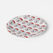 アラスカのマラムテ犬がクリスマススターを育てる ペーパープレート (アングル)