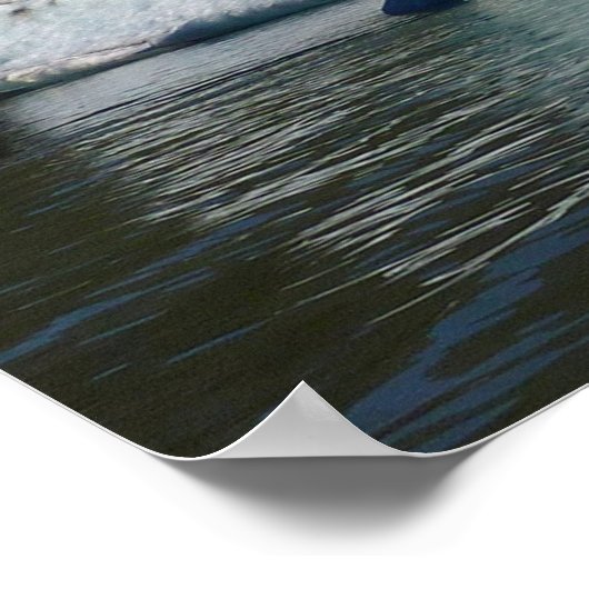 アラスカのメンデンホール湖の氷山 ポスター (角)