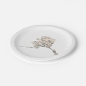 アラスカのヴィンテージの写真の地図の紙のパーティーのプレート ペーパープレート (アングル)