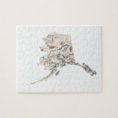 アラスカのヴィンテージの写真の地図 ジグソーパズル (横)