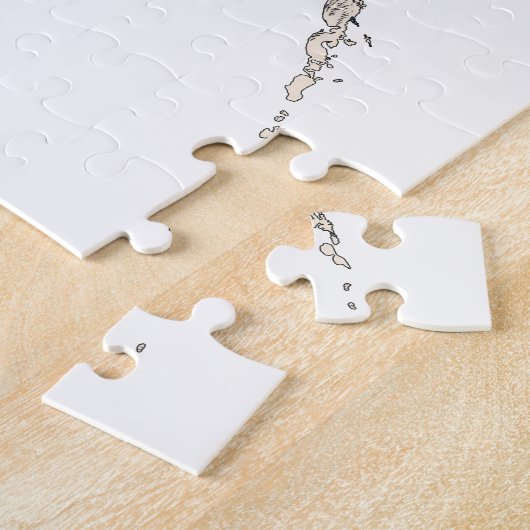 アラスカのヴィンテージの写真の地図 ジグソーパズル (側面)