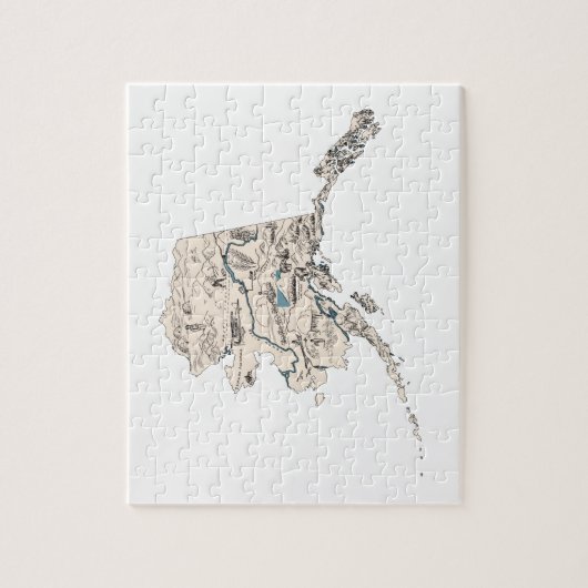 アラスカのヴィンテージの写真の地図 ジグソーパズル (縦)
