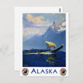 アラスカのヴィンテージ旅行のポスター復元 ポストカード (正面/裏面)
