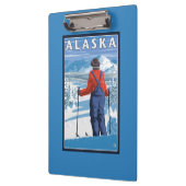 アラスカのヴィンテージ旅行ポスターのスキー クリップボード (左)