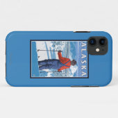 アラスカのヴィンテージ旅行ポスターのスキー Case-Mate iPhoneケース (裏面(横))