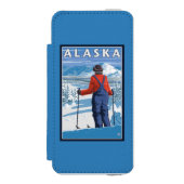 アラスカのヴィンテージ旅行ポスターのスキー INCIPIO iPhoneウォレットケース (フォリオ 正面)