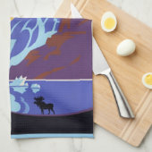 アラスカのヴィンテージ旅行ポスター、アトリンとユーコン キッチンタオル (四つ折り)