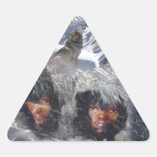 アラスカの先住民スピリット 三角形シール (正面)