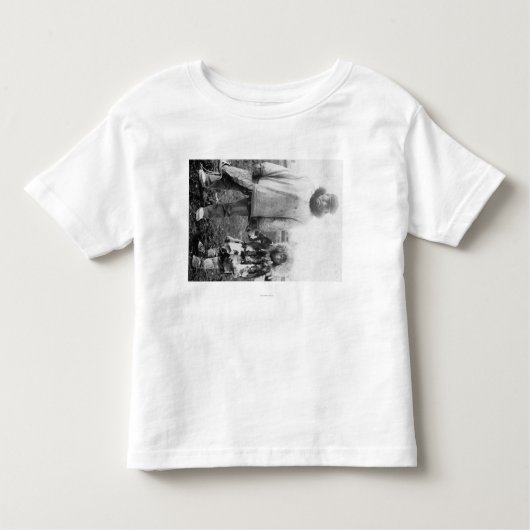 アラスカの写真のエスキモーの父そして子供 トドラーTシャツ (正面)