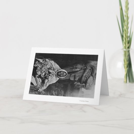 アラスカの写真の古いインドのまじない師 カード (正面)