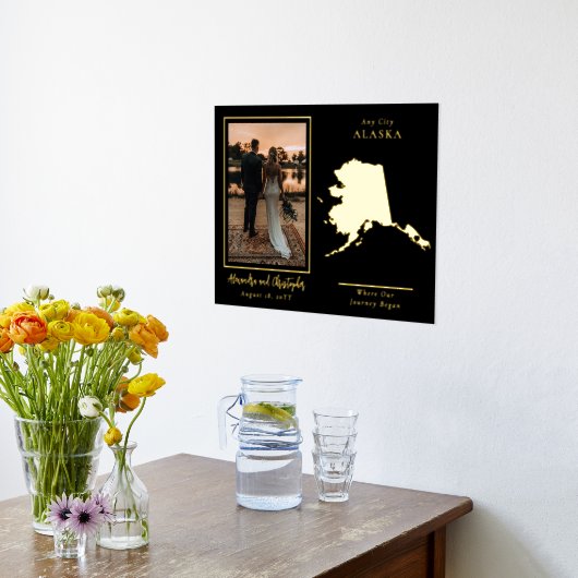 アラスカの写真を始め結婚た場所 箔ポスター (レイダウン (キッチン))