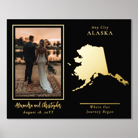 アラスカの写真を始め結婚た場所 箔ポスター (正面)