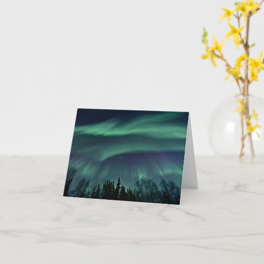 アラスカの北方灯 カード (黄色い花)