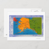 アラスカの地図からのアラスカの挨拶 ポストカード (正面/裏面)