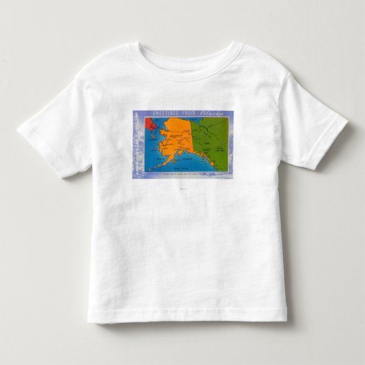アラスカの地図からのAlaskaGreetings トドラーTシャツ (正面)