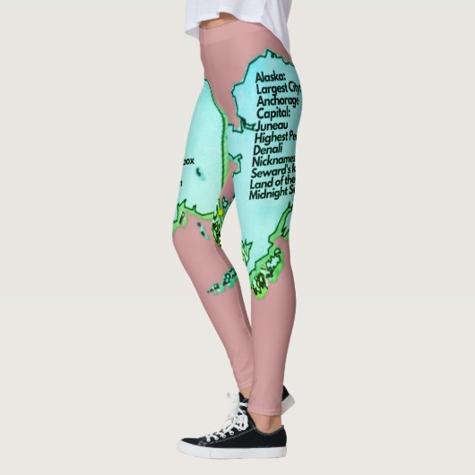 アラスカの地図と事実 レギンス (左)