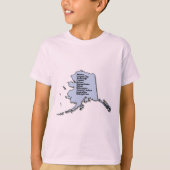 アラスカの地図と事実 Tシャツ (正面)